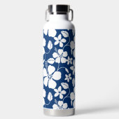 HAWAIIAN HULA (HIBISKUS) NAVY WASSERFLASCHE TRINKFLASCHE (Vorderseite)