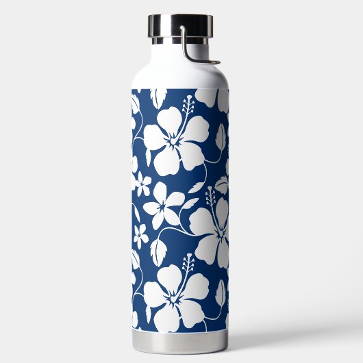 HAWAIIAN HULA (HIBISKUS) NAVY WASSERFLASCHE TRINKFLASCHE (links)