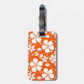 HAWAIIAN HULA (HIBISKUS) ORANGE LUGGAGE TAG GEPÄCKANHÄNGER (Rückseite vertikal)