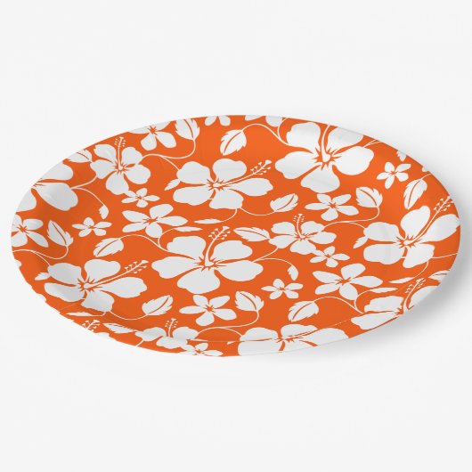 HAWAIIAN HULA (HIBISKUS) ORANGE PAPPTELLER (Schrägansicht)