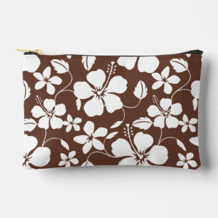 HAWAIIAN HULA (HIBISKUS) PATTER IN BROWN ZUBEHÖRTASCHE