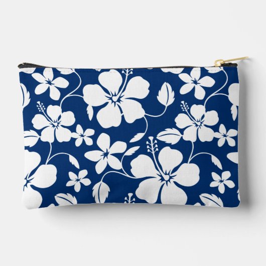 HAWAIIAN HULA (HIBISKUS) PATTER IN NAVY BLUE ZUBEHÖRTASCHE (Rückseite)