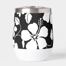 HAWAIIAN (HULA) HIBISKUS PATTER IN SCHWARZ