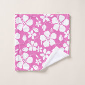 HAWAIIAN HULA (HIBISKUS) PINK BATH TOWEL SET (Waschlappen)