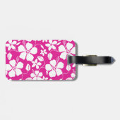 HAWAIIAN HULA (HIBISKUS) PINK LUGGAGE TAG GEPÄCKANHÄNGER (Rückseite horizontal)