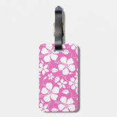 HAWAIIAN HULA (HIBISKUS) PINK LUGGAGE TAG GEPÄCKANHÄNGER (Rückseite vertikal)