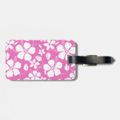 HAWAIIAN HULA (HIBISKUS) PINK LUGGAGE TAG GEPÄCKANHÄNGER (Rückseite horizontal)