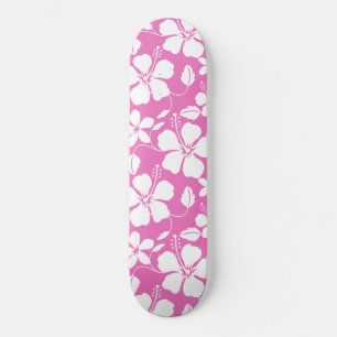 HAWAIIAN HULA (HIBISKUS) PINK SKATEBOARD