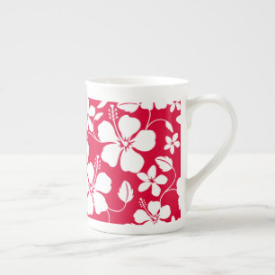 HAWAIIAN HULA (HIBISKUS) RED BONE CHINA TASSE