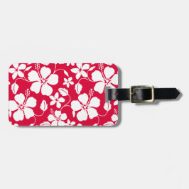 HAWAIIAN HULA (HIBISKUS) RED LUGGAGE TAG GEPÄCKANHÄNGER