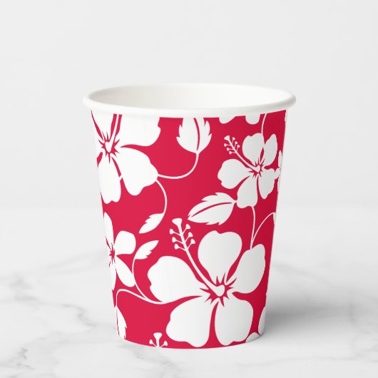 HAWAIIAN HULA (HIBISKUS) RED PAPPBECHER (Rückseite)