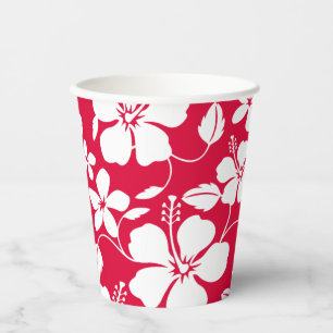 HAWAIIAN HULA (HIBISKUS) RED PAPPBECHER