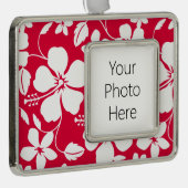 HAWAIIAN HULA (HIBISKUS) RED Rahmen-Ornament SILBER (Rechts)