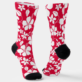 HAWAIIAN HULA (HIBISKUS) RED SOCKEN