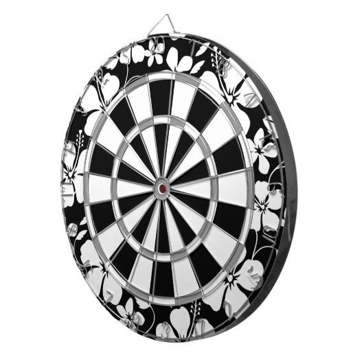 HAWAIIAN HULA (HIBISKUS) SCHWARZ DARTSCHEIBE (Vorderseite rechts)