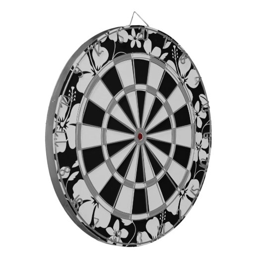 HAWAIIAN HULA (HIBISKUS) SCHWARZ DARTSCHEIBE (Vorderseite Links)