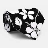 HAWAIIAN HULA (HIBISKUS) SCHWARZ KRAWATTE (Gerollt)