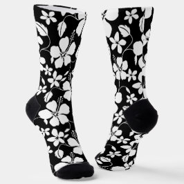 HAWAIIAN HULA (HIBISKUS) SCHWARZ SOCKEN