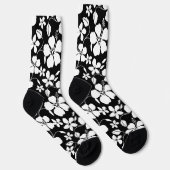 HAWAIIAN HULA (HIBISKUS) SCHWARZ SOCKEN (Rechts)