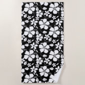 HAWAIIAN HULA (HIBISKUS) SCHWARZ STRANDTUCH (Vorderseite)