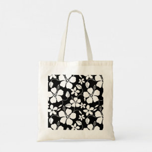 HAWAIIAN HULA (HIBISKUS) SCHWARZ-TOTE-BAG TRAGETASCHE