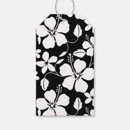 HAWAIIAN HULA (HIBISKUS) SCHWARZE GIFTTAGS GESCHENKANHÄNGER