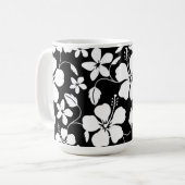 HAWAIIAN HULA (HIBISKUS) SCHWARZE KAFFEE TASSE (Vorderseite Links)