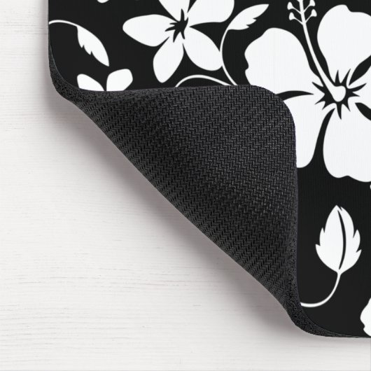 HAWAIIAN HULA (HIBISKUS) SCHWARZE MAUSTASTE MOUSEPAD (Ecke)