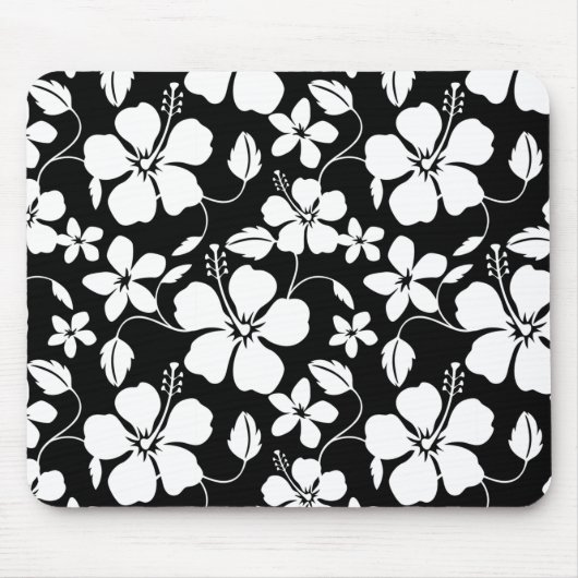 HAWAIIAN HULA (HIBISKUS) SCHWARZE MAUSTASTE MOUSEPAD (Vorne)