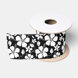 HAWAIIAN HULA (HIBISKUS) SCHWARZE SATIN RIBBON SATINBAND