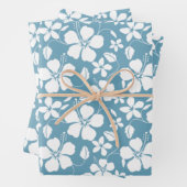 HAWAIIAN HULA (HIBISKUS) SLATE BLUE GESCHENKPAPIER SET (Beispiel)