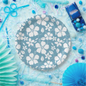 HAWAIIAN HULA (HIBISKUS) SLATE BLUE PAPPTELLER (Party)