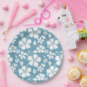 HAWAIIAN HULA (HIBISKUS) SLATE BLUE PAPPTELLER (Party)