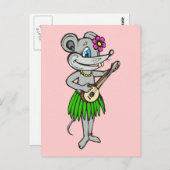 Hawaiian Hula Mouse Postkarte (Vorne/Hinten)