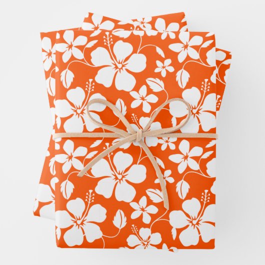HAWAIIAN HULA (ORANGE) GESCHENKPAPIER SET (Beispiel)