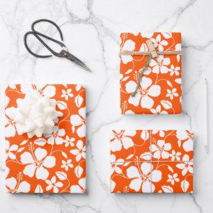 HAWAIIAN HULA (ORANGE) GESCHENKPAPIER SET