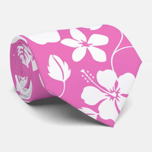 HAWAIIAN HULA (PINK) KRAWATTE (Gerollt)