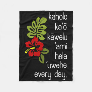 Hawaiian Hula tanzen Uweh Alltägliche Hibiskus Blu Fleecedecke