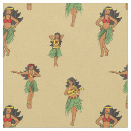 Hawaiian Hula tanzende Mädchen Vintages Muster Stoff