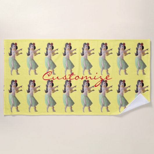 Hawaiian Hula Tänzer Thunder_Cove Beach Handtuch (Vorderseite)