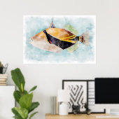 Hawaiian Humuhumunukunukuapuaa Trigger Fish Hawaii Poster (Heimbüro)