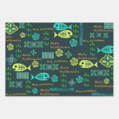 Hawaiian Icon Mele Kalikimaka Gift Wrap Geschenkpapier Set (Vorderseite 3)