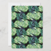 Hawaiian Island Beach Wedding Monsterra Deliciosa Einladung (Rückseite)