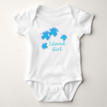 Hawaiian Island Girl Tropical Floral Aqua Säugling