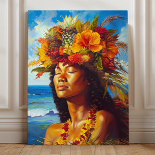 Hawaiian Island Goddess Tropical Leinwanddruck