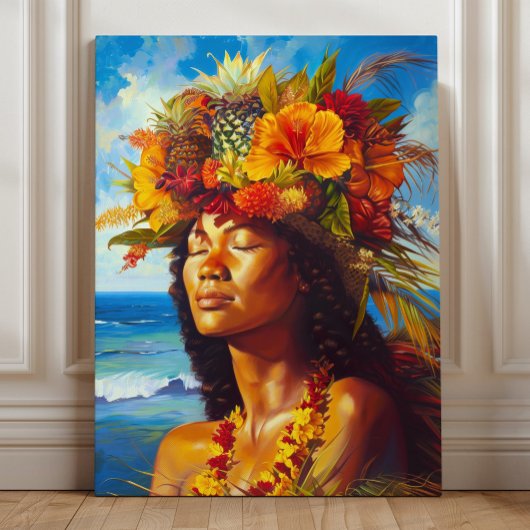 Hawaiian Island Goddess Tropical Leinwanddruck