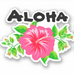 Hawaiian Island Style Hello Sticker Formen