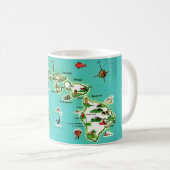Hawaiian Islands Map Mug Kaffeetasse (VorderseiteRechts)