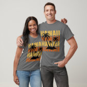 Hawaiian Islands Surf Style Palm Trees Beach print T-Shirt (Unisex)