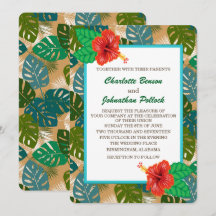 Hawaiian Jungle Foliage Hibiskus Blume Hochzeit